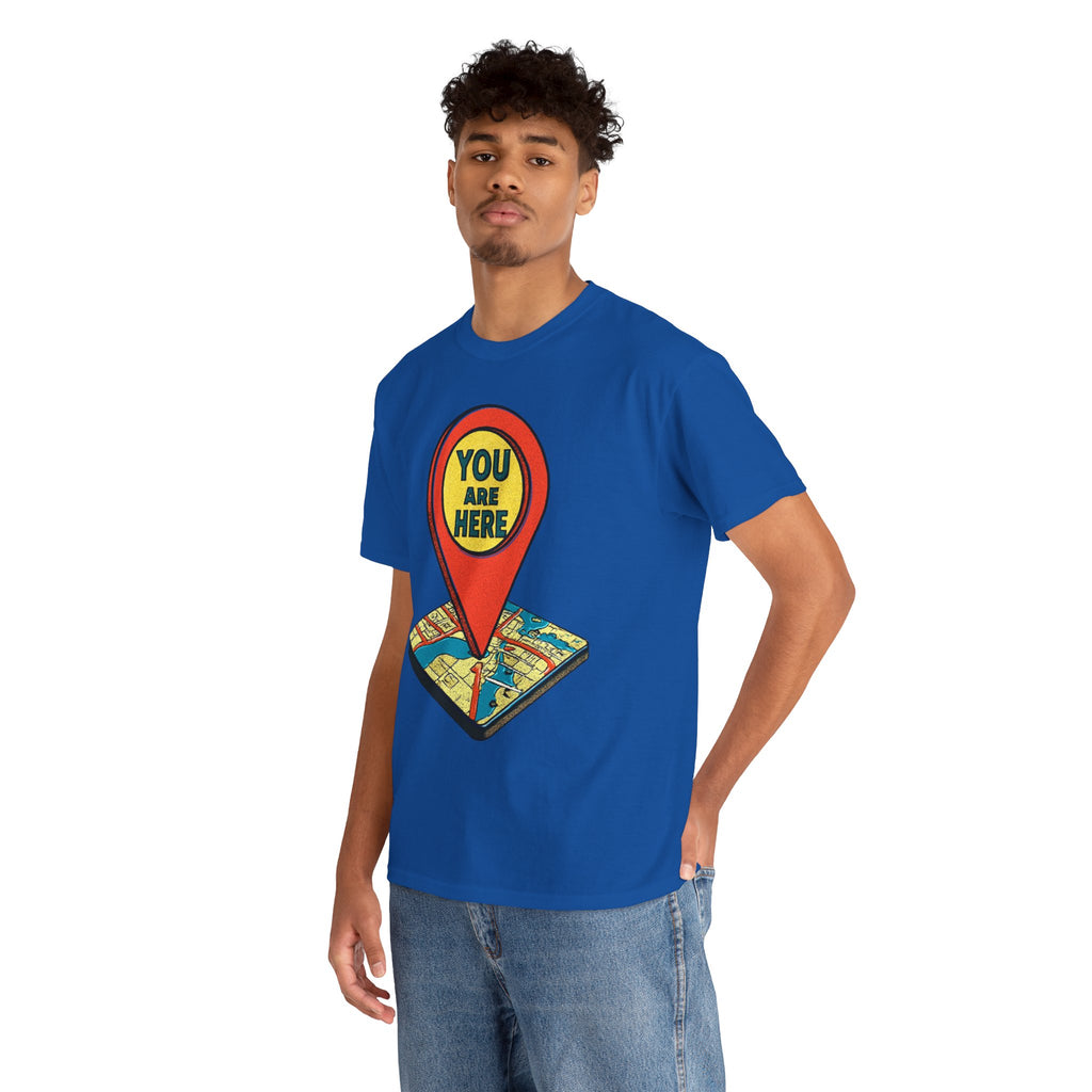You Are Here Map Marker T-Shirt — Travel Icon Graphic Tee