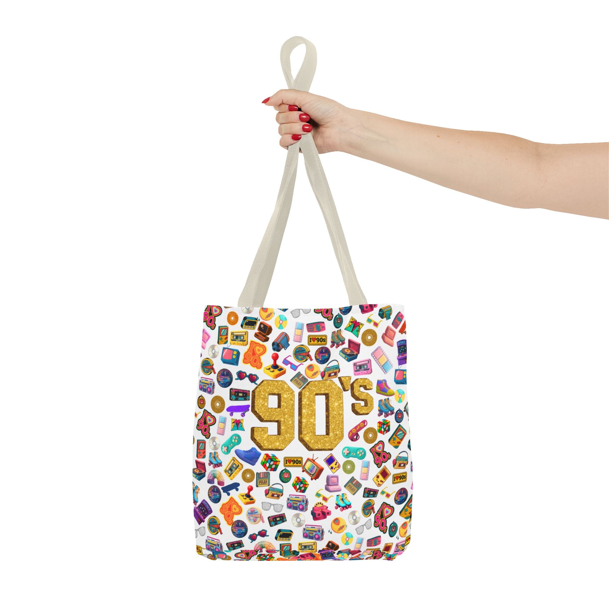 90s Retro Icons Tote Bag — Vintage Pop Culture AOP Tote (Copia)