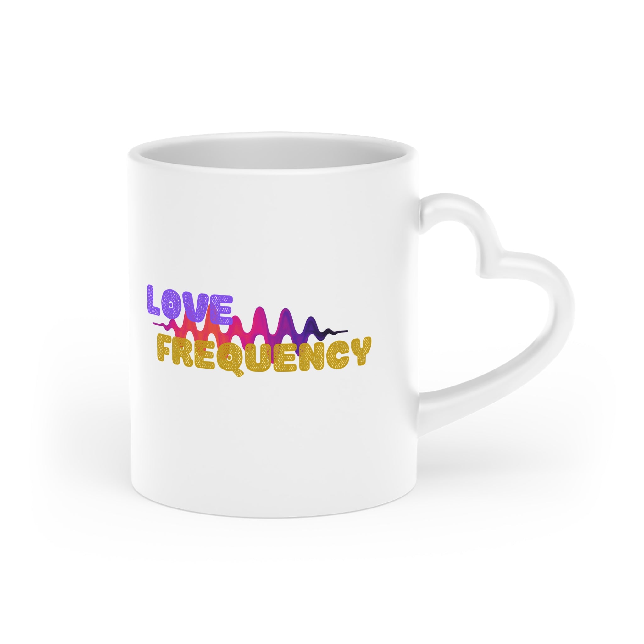 Love Frequency Mug — Colorful Heartbeat Design Coffee Cup