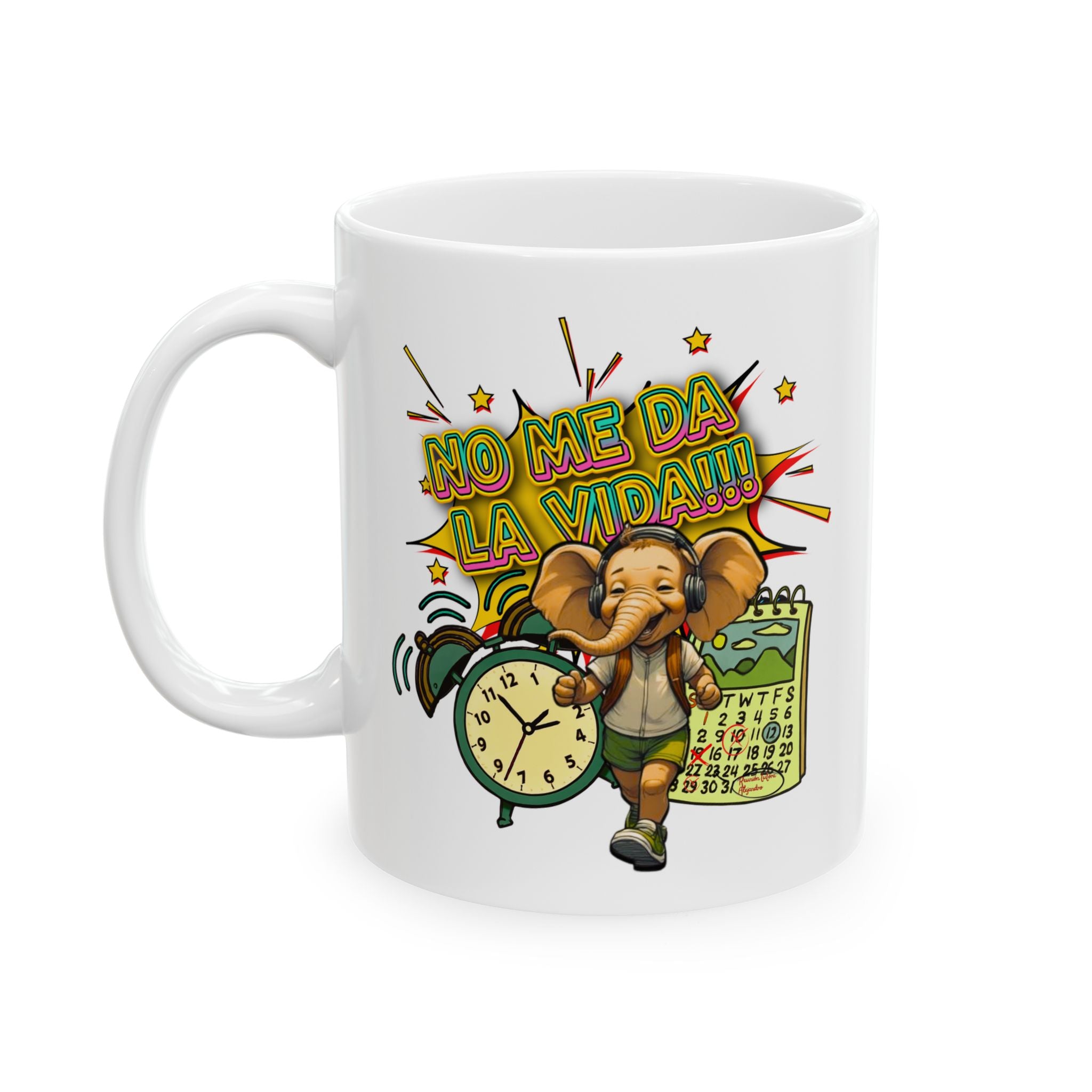 Retro Fiesta Ceramic Mug — Colorful Lucha Mask & Maracas Coffee Cup (11oz/15oz)